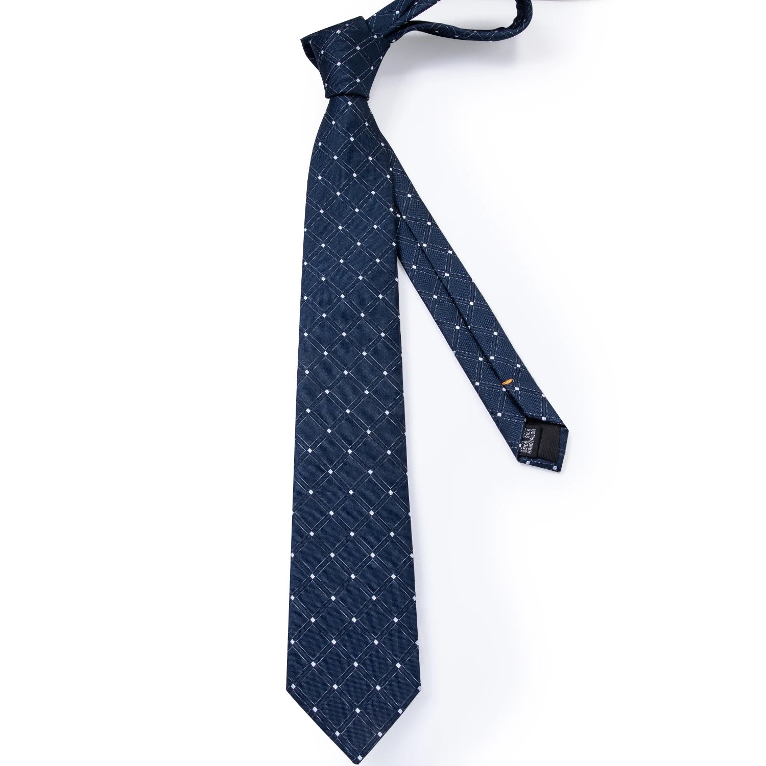 Gravata Masculina Poliéster Azul Marinho Poá com Acessórios