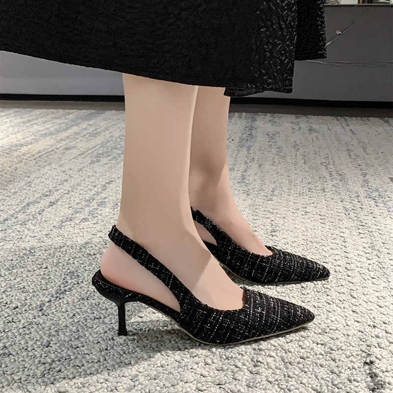 Sapato Feminino Slingback Salto Alto de Luxo by Loja Bruna Modas