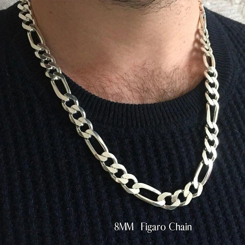 Colar Masculino de Aço Inoxidável Figaro