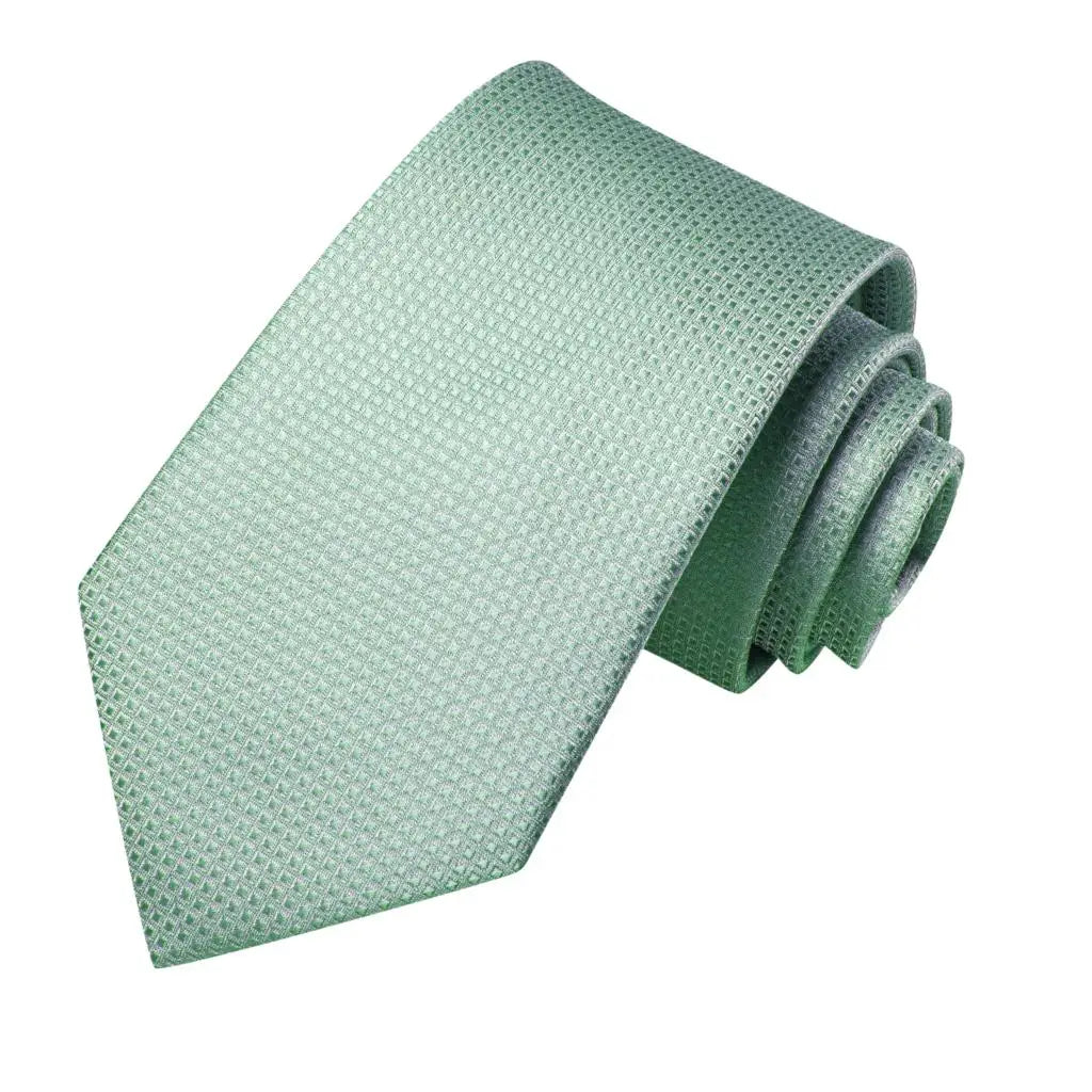 Gravata Masculina de Seda Verde Menta com Acessórios by Loja Bruna Modas