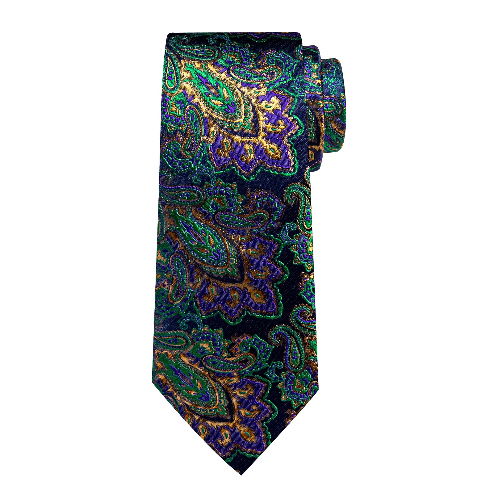 Conjunto de Gravata Masculina de Poliéster Verde Floral com Acessórios