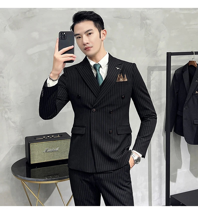 Terno Masculino Slim Listrado 3 Peças Valdoro