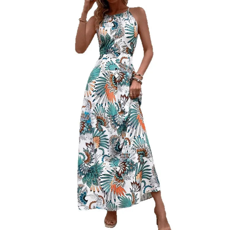 Vestido Longo Feminino Casual Estampado by Loja Bruna Modas