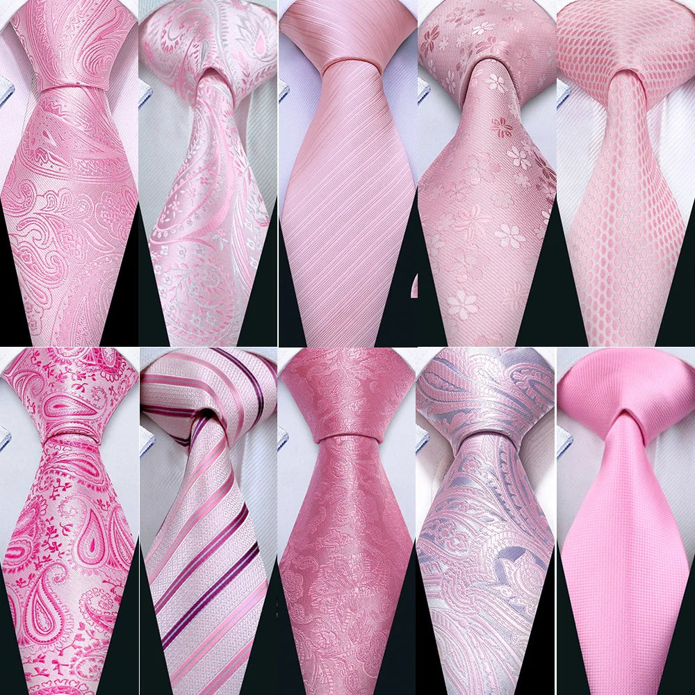 Gravata Masculina Clássica Rosa Xadrez com Acessórios