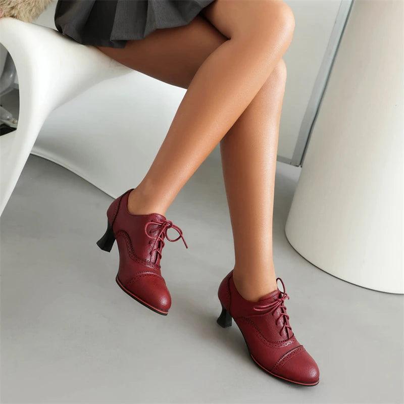 Sapato Feminino Retro Oxford A-Buybea