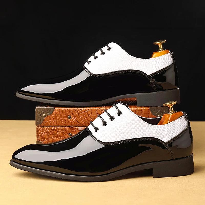 Sapato Oxford Masculino Social de Couro Envernizado Luxo