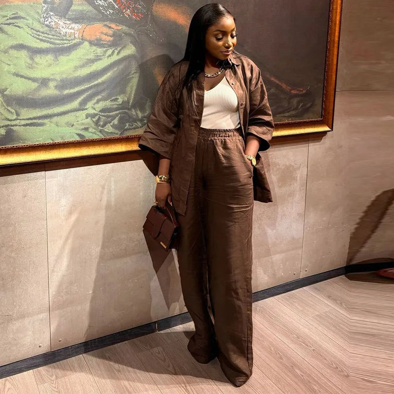 Conjunto Feminino Oversize de Linho: Elegância Casual