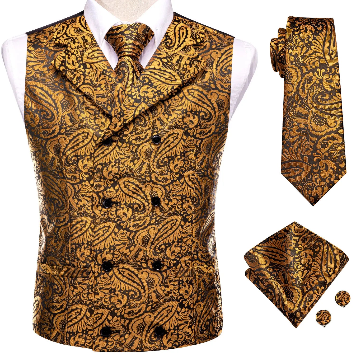 Colete Masculino Clássico com Gravatas e Acessórios Royal Elegance™