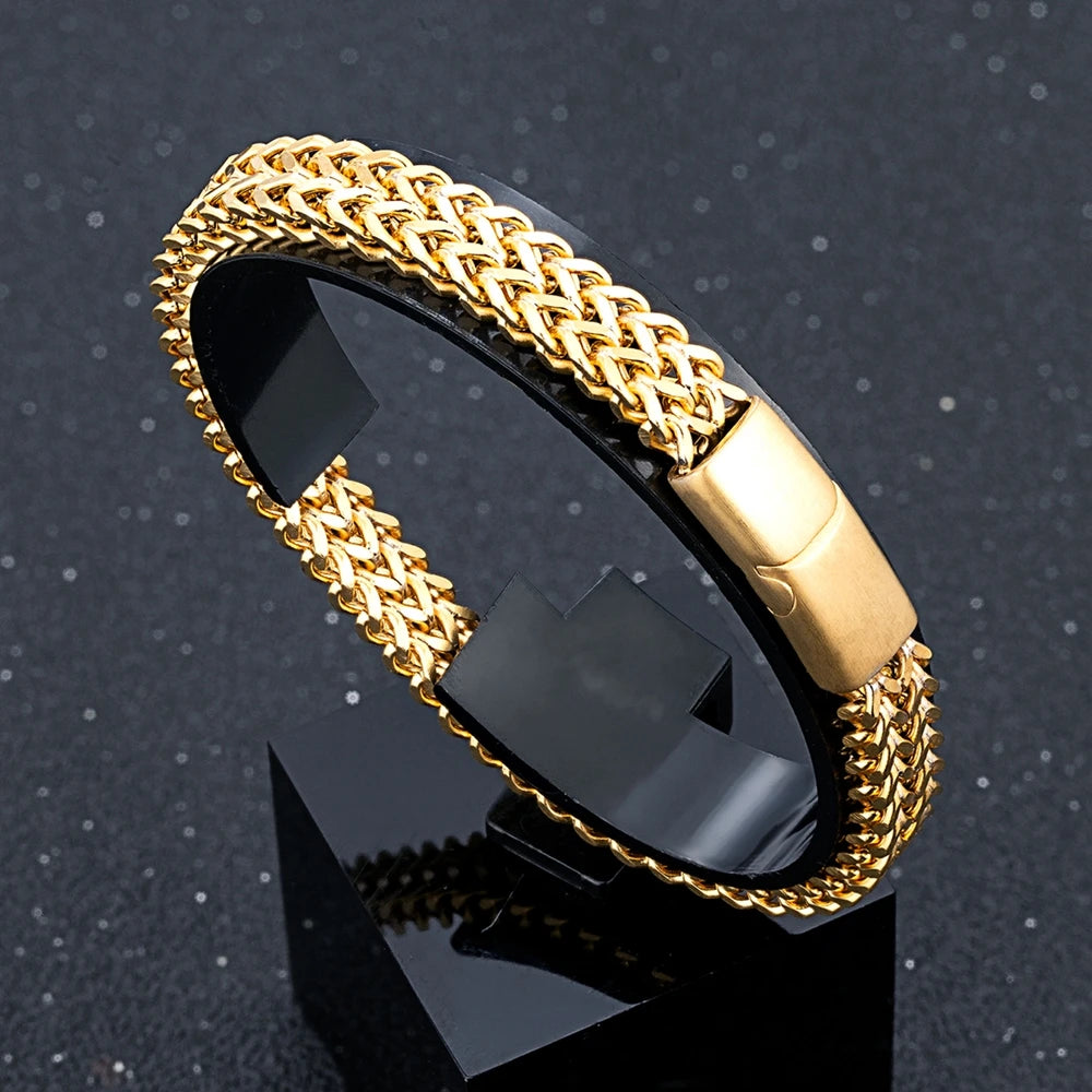 Pulseira Masculina Aço Inoxidável Kobra