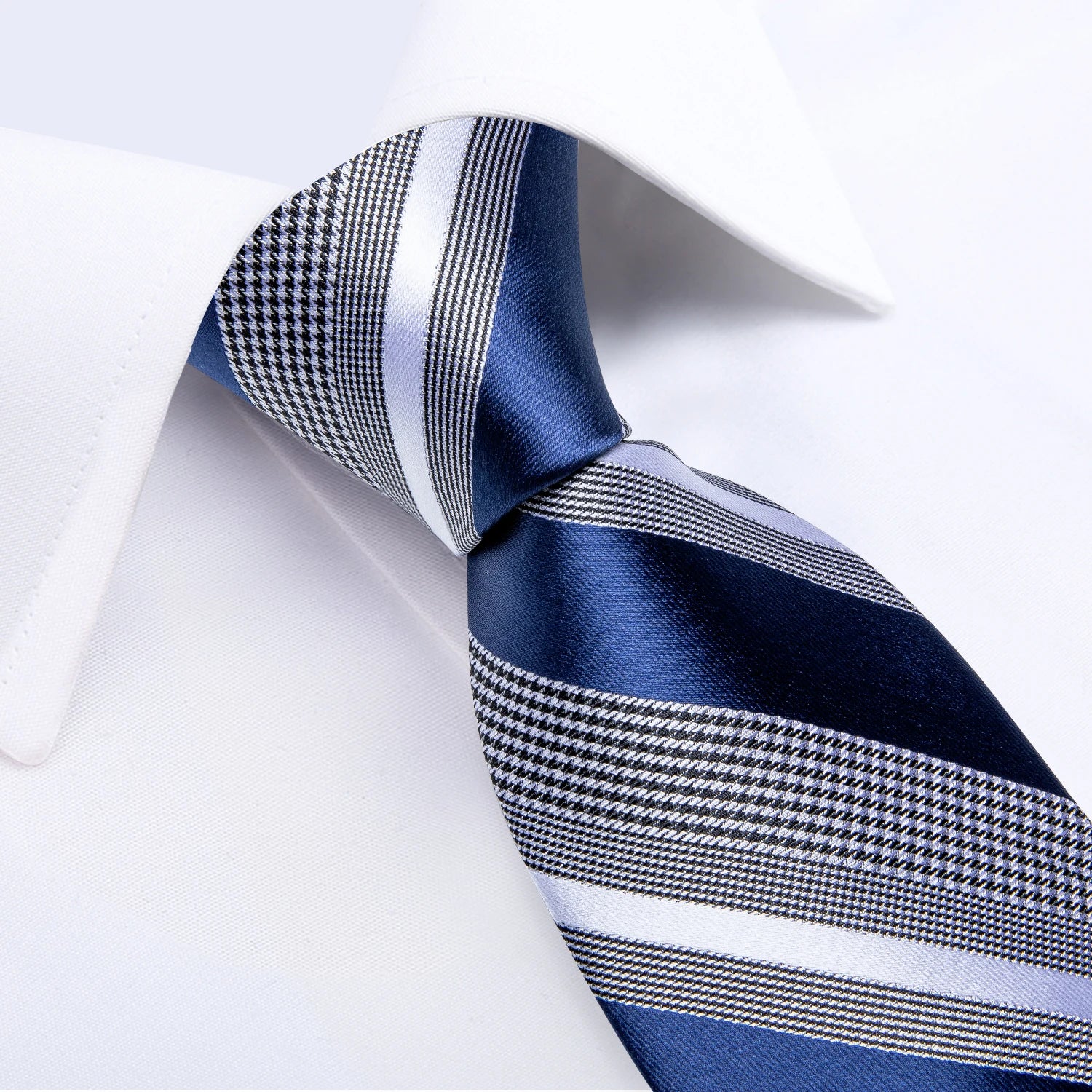 Gravata Masculina de Luxo Listrado 8 cm com Acessórios