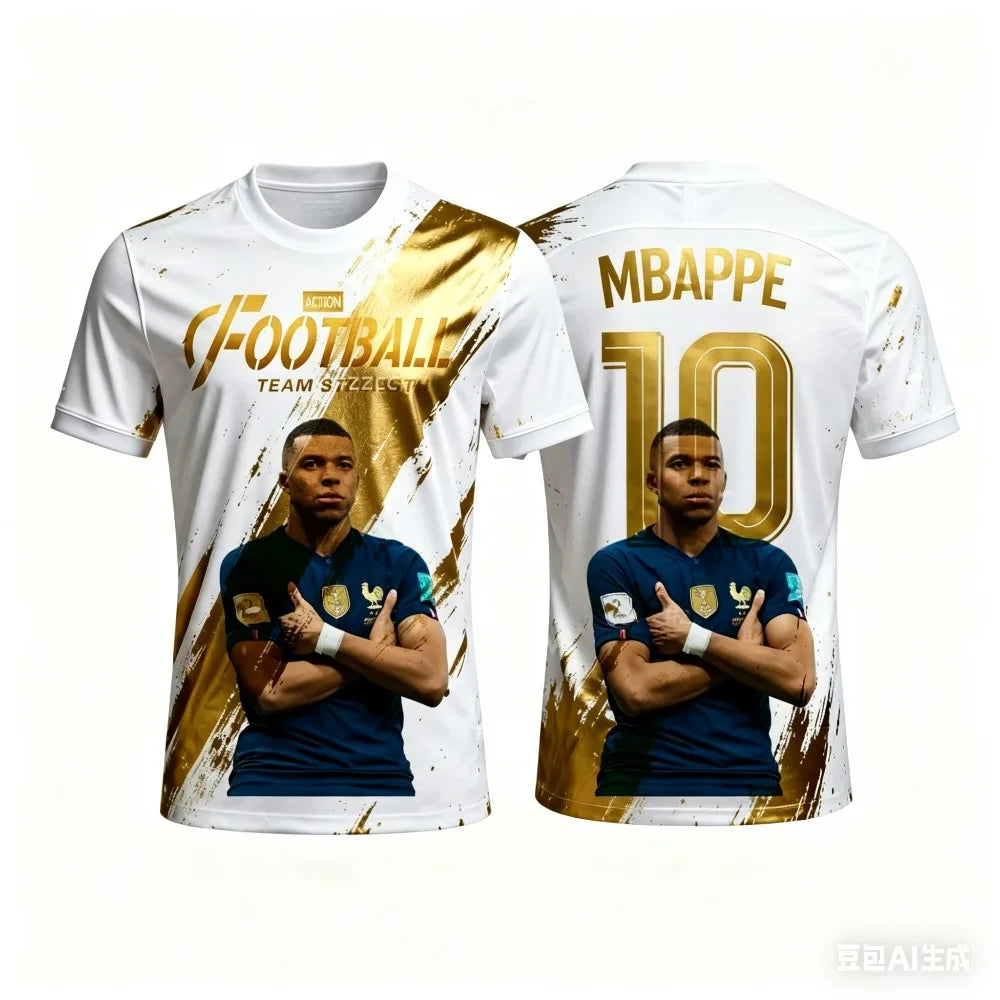 Camisa Masculina Esportiva T-Shirt com Estampa 3D e Secagem Rápida