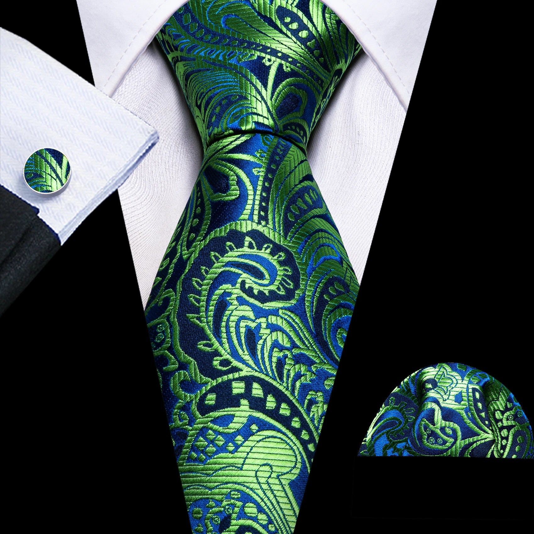 Gravata Masculina Floral Clássica Social com Acessórios