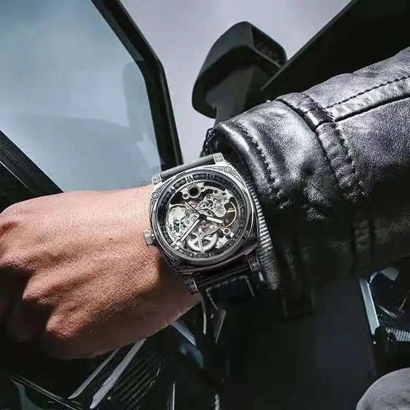 Relógio Masculino Mecânico Turbilhão de Luxo GLENAW by Loja Bruna Modas