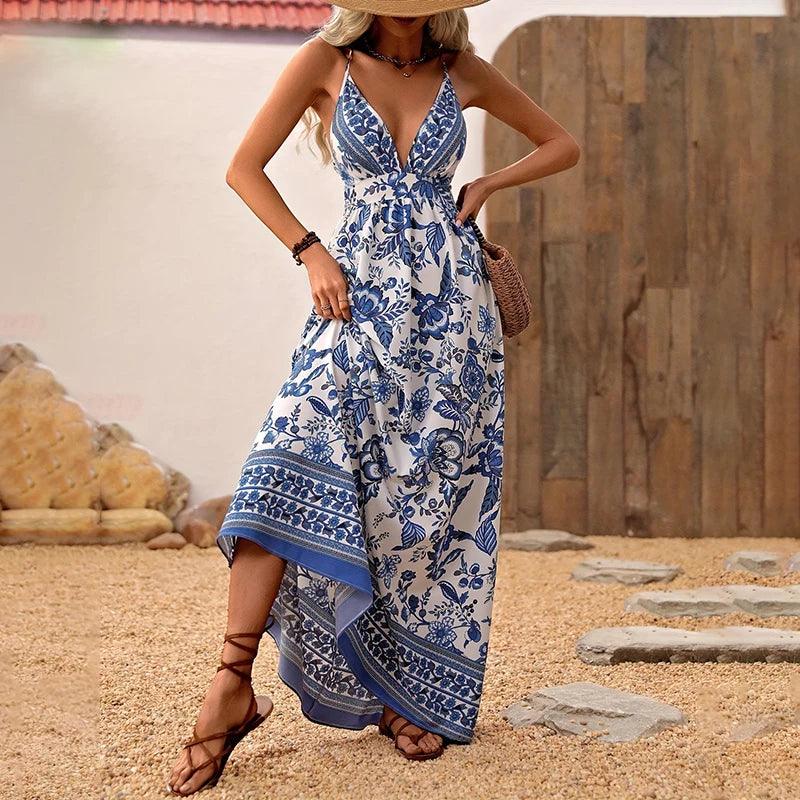 Vestido Longo Feminino de Alça Havaiana