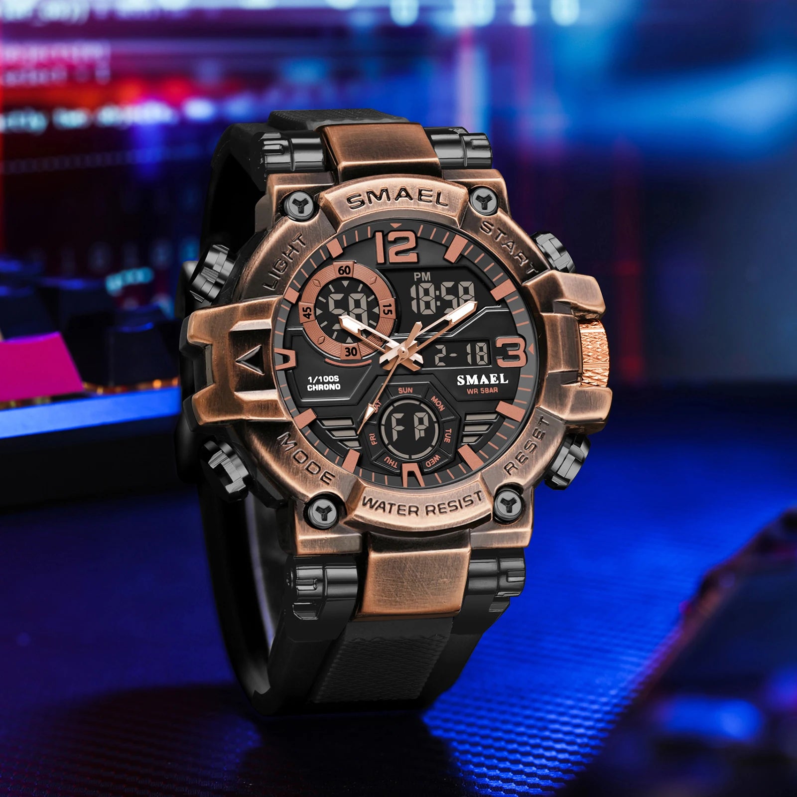 Relógio Masculino Esportivo de Quartzo AquaChronos 50™