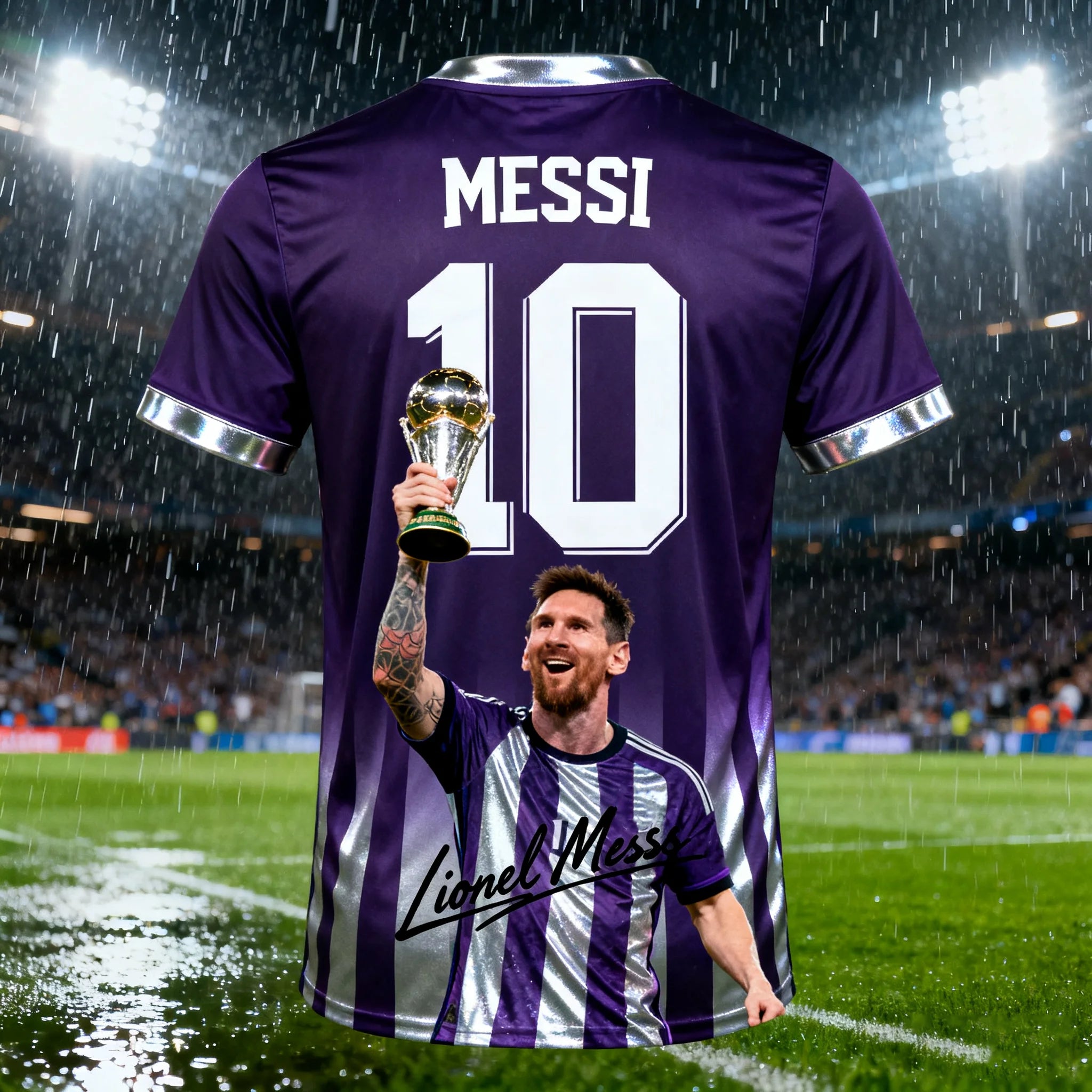 Camisa Masculina Esportiva T-Shirt Estampa 3D Astro do Futebol Messi