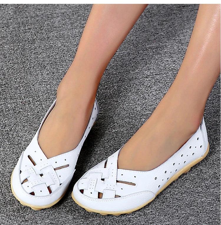 Mocassim Feminino Liora em Couro Rachado