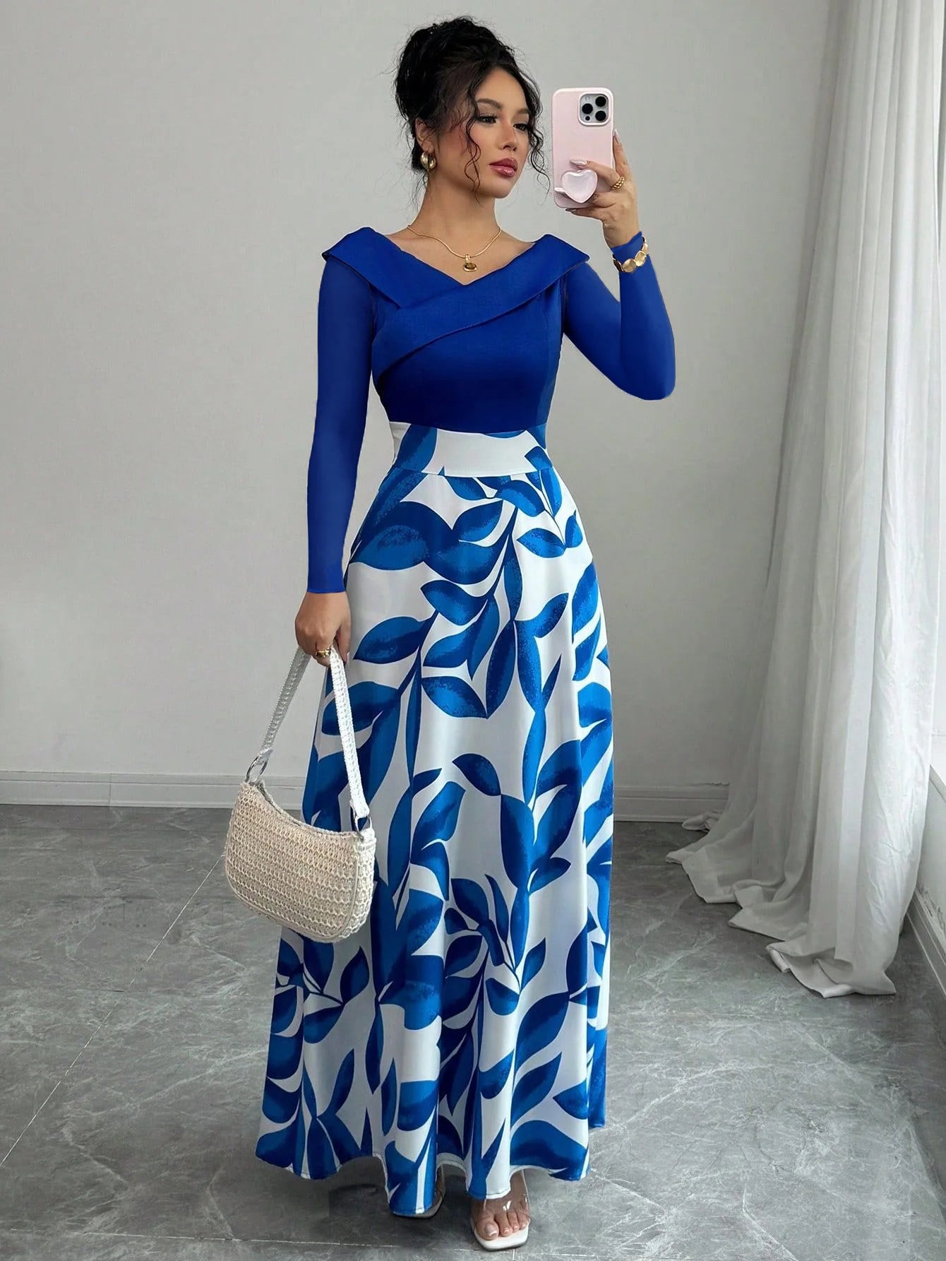 Vestido Longo Feminino com Estampa Floral by Loja Bruna Modas