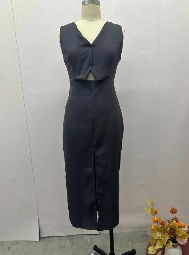 Conjunto Feminino Decote em V Duas Peças (Blusa e Vestido)