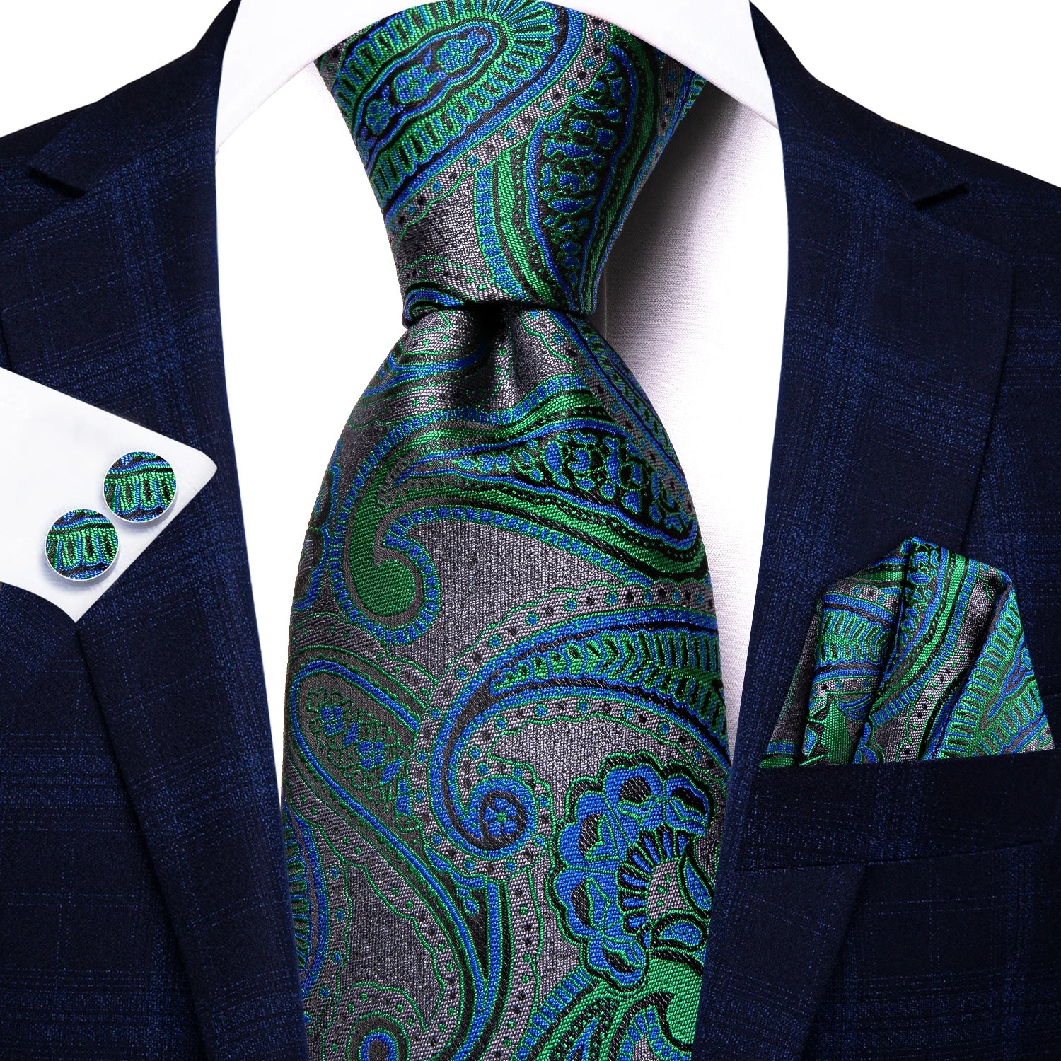 Gravata Masculina Verde para Casamento com Acessórios