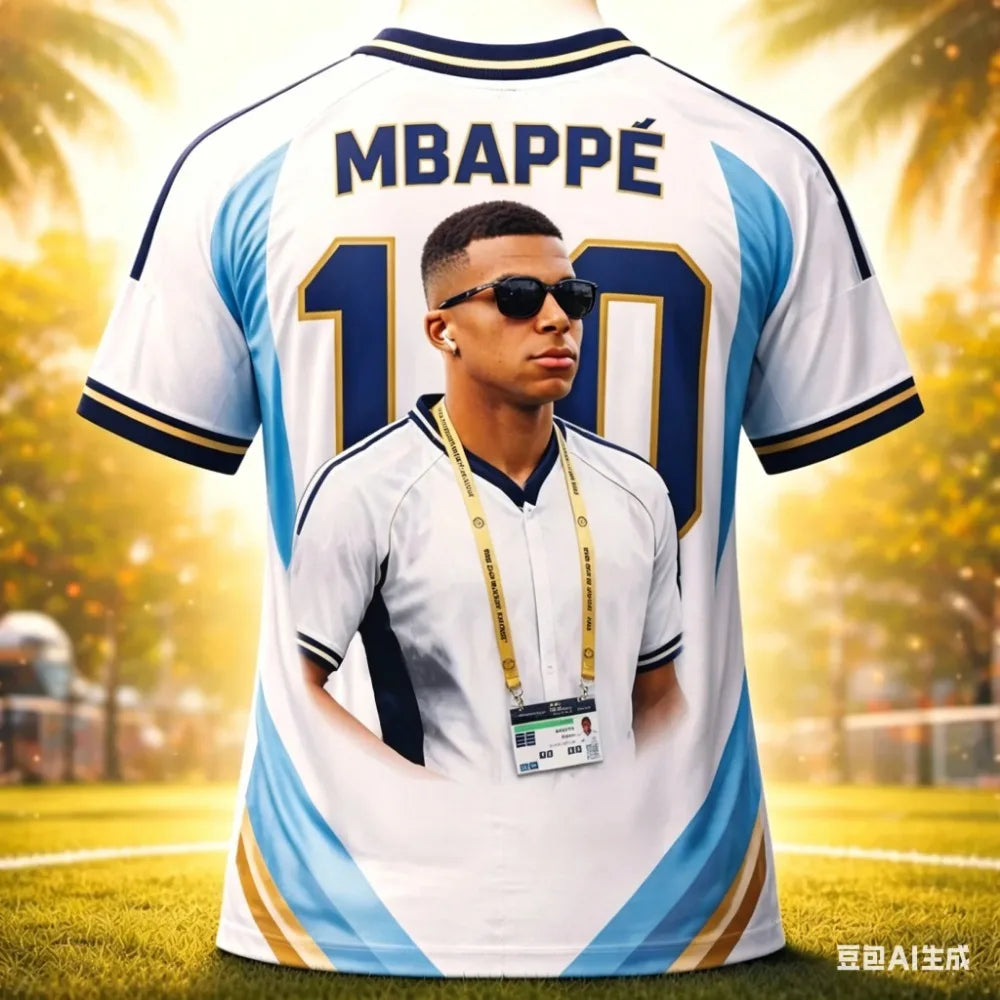 Camisa Masculina Sportwear com Estampa 3d Superestrela Mbappé