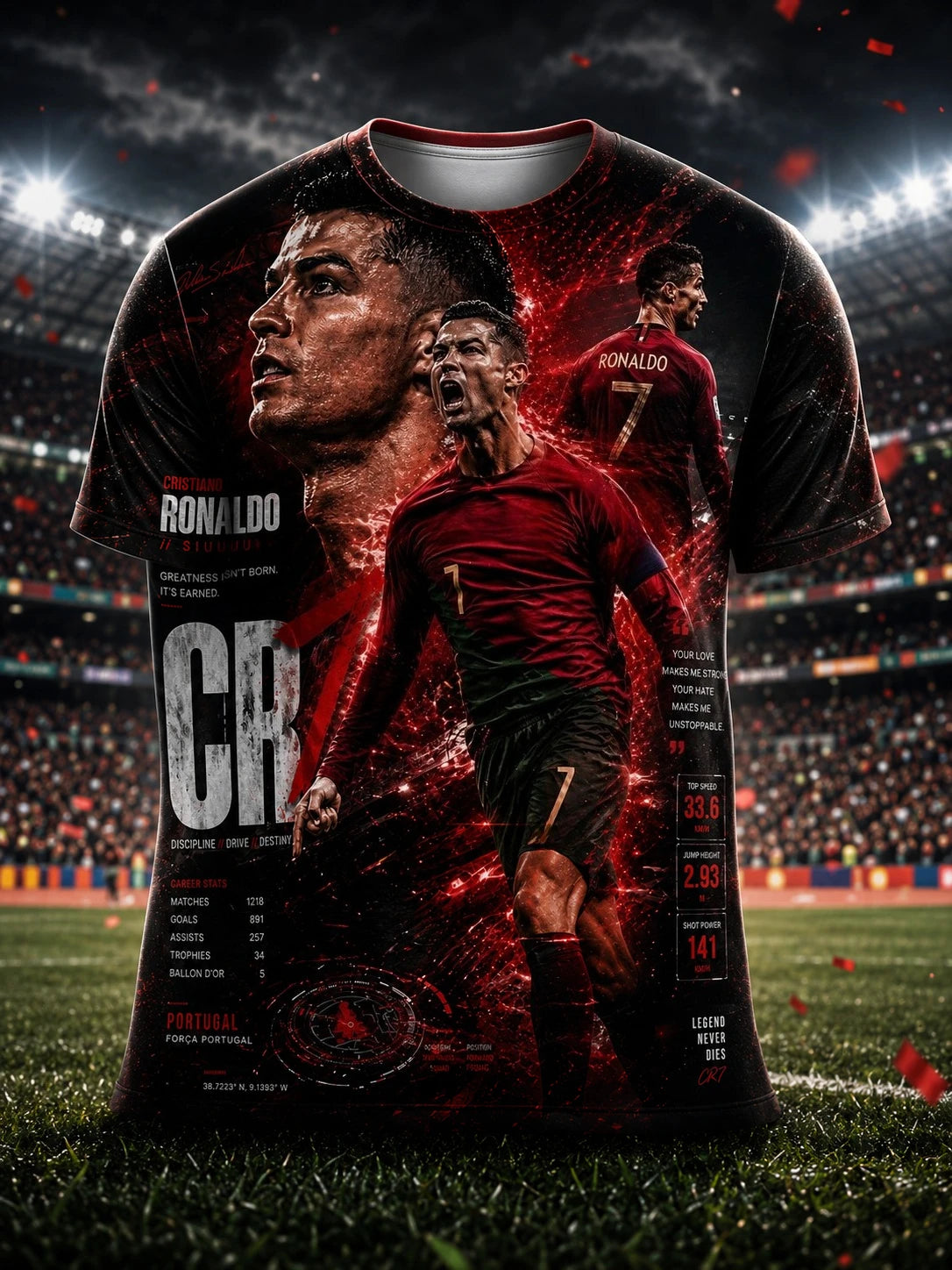 Camisa Masculina Esportiva T-Shirt com Estampa 3D Superestrela