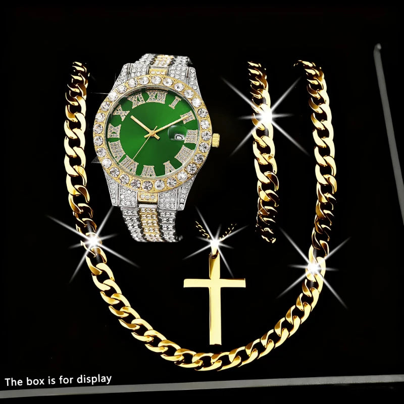 Conjunto de Jóias Masculina de Luxo 4 Peças