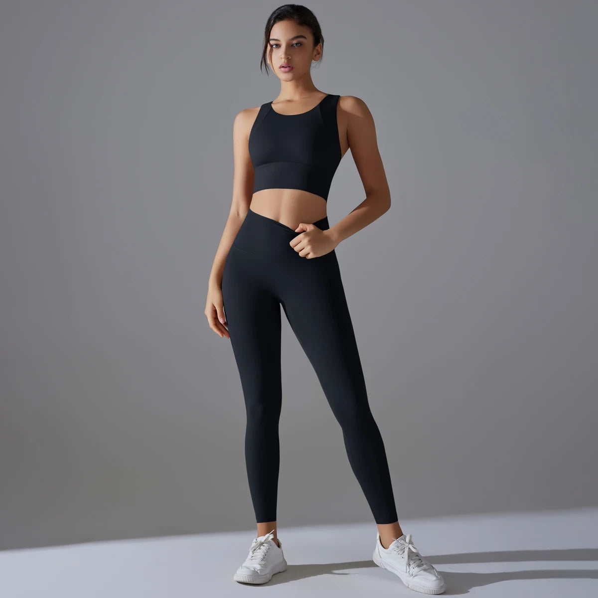 Conjunto Feminino Esportiva StreetWear Com Top e Calça Fitness