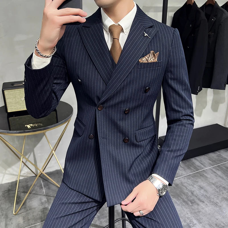 Terno Masculino Slim Listrado 3 Peças Valdoro