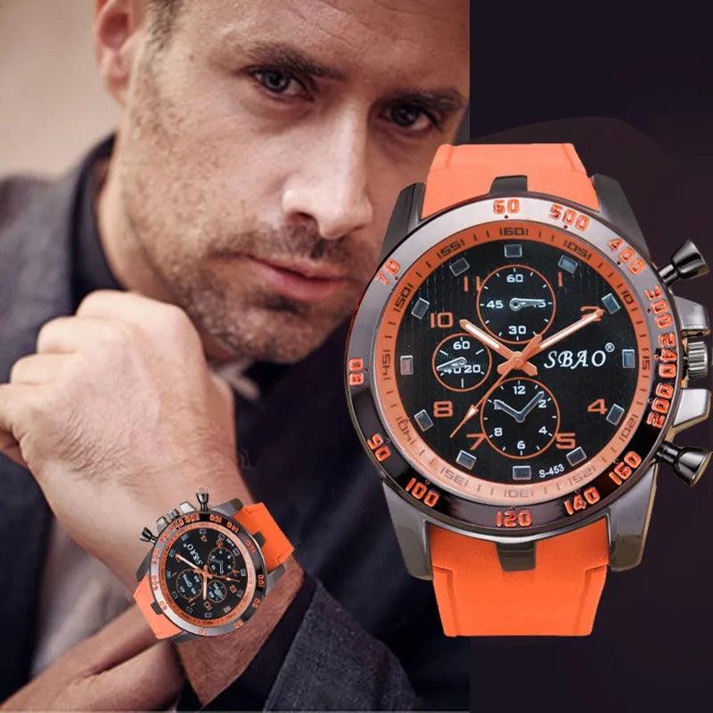 Relógio Masculino Esportivo de Quartzo com Pulseira de Silicone
