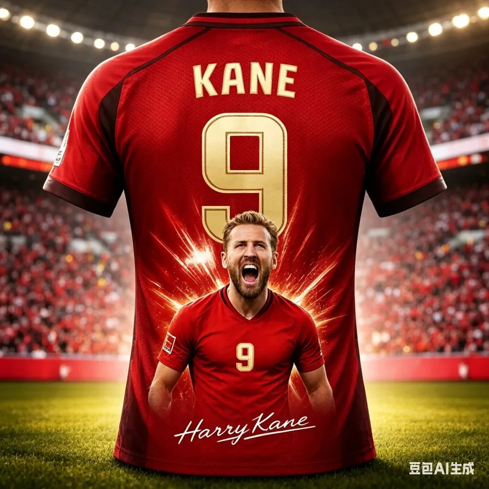 Camisa Masculina Esportiva com Estampa 3D Estrela de Futebol Kane