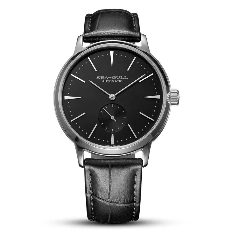 Relógio Masculino Mecânico Pulseira de Couro by Loja Bruna Modas