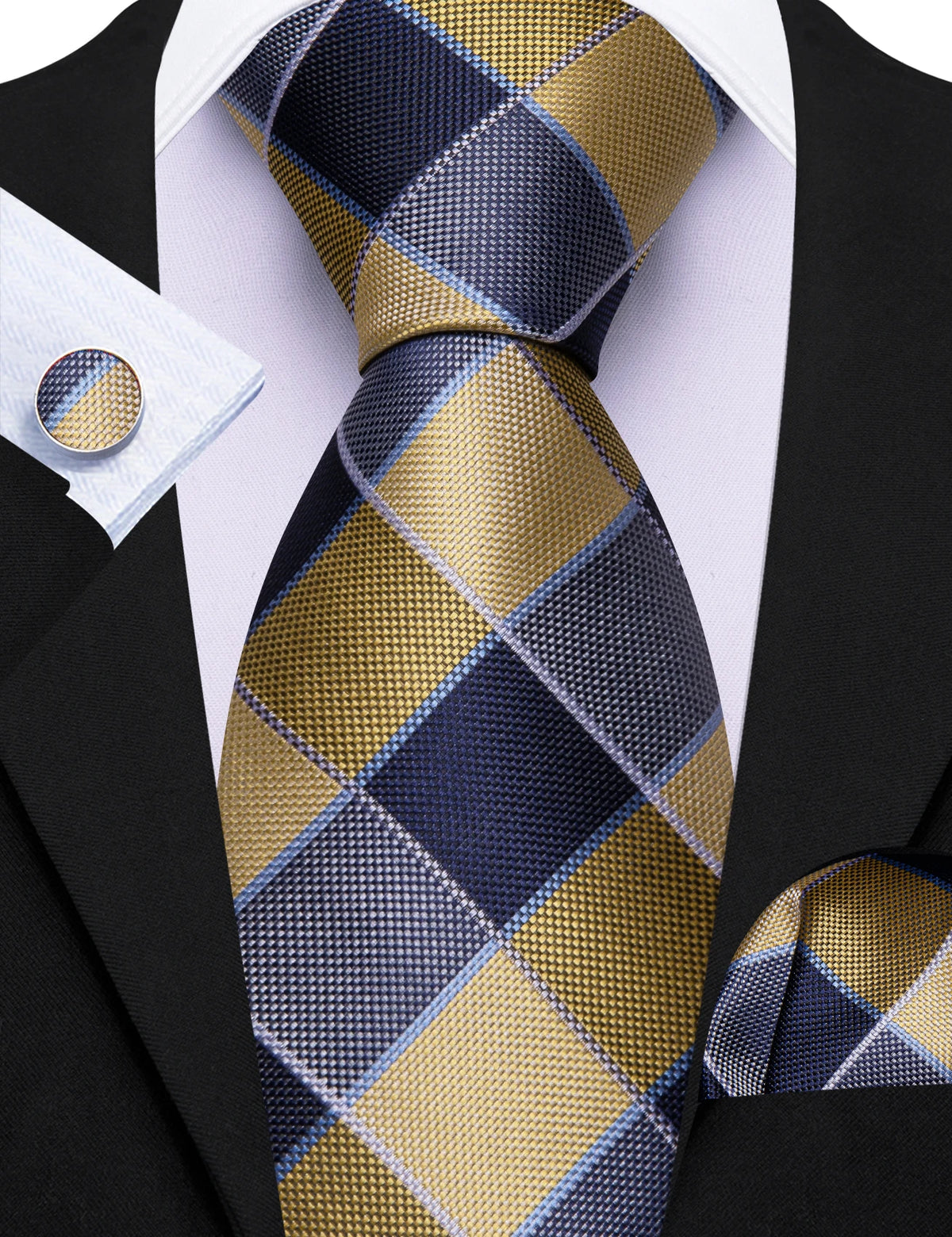 Gravata Masculina Xadrez de Luxo com Acessórios