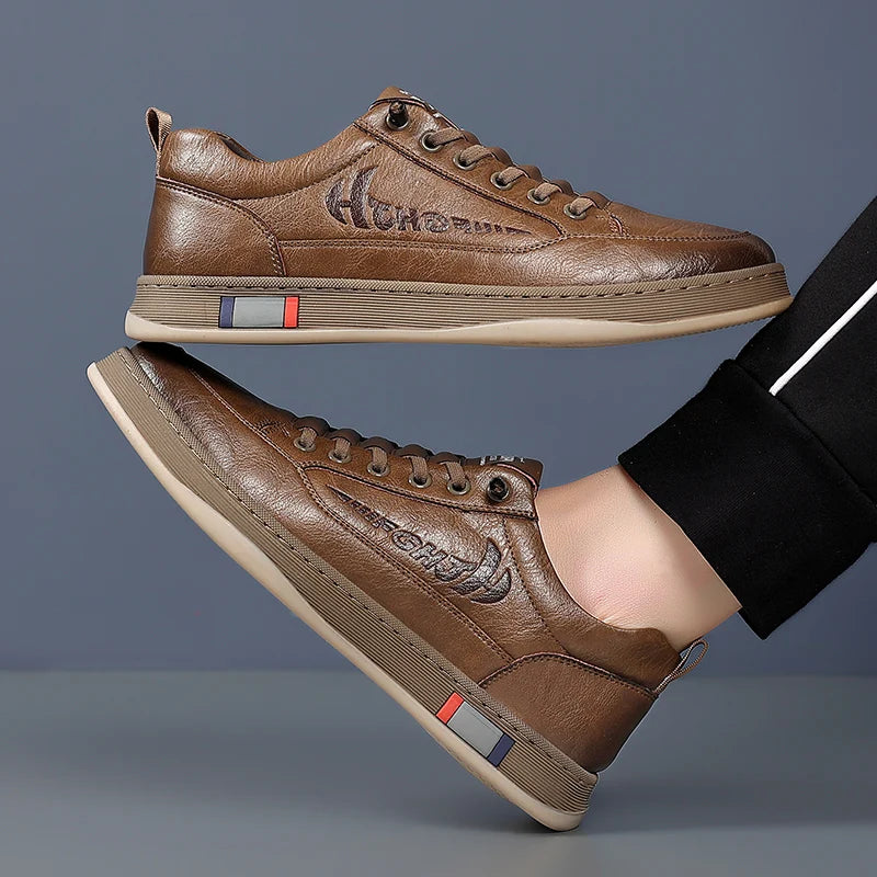 Sapato Masculino Casual de Couro PU Antiderrapante by Loja Bruna Modas