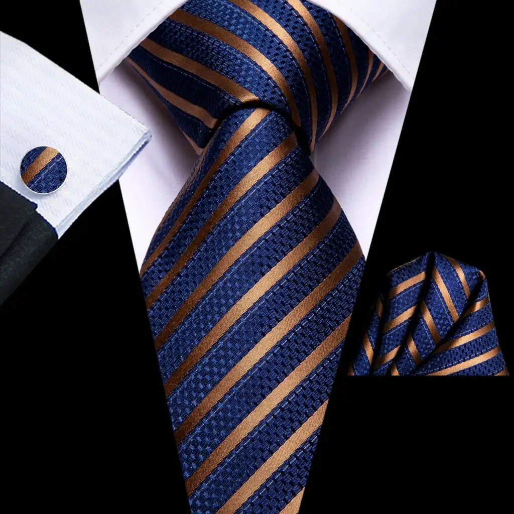 Kit de Gravata Masculina em Seda 3 em 1 Hi-Tie Classic™