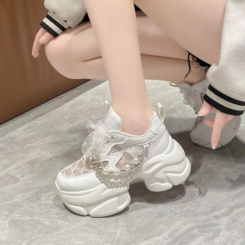 Tênis Feminino Valora em Malha com Plataforma de 7 cm