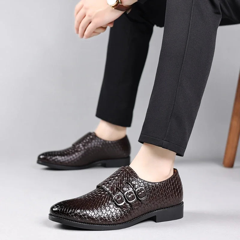 Sapato Social Masculino de Luxo Estilo Italiano com Fivela de Metal by Loja Bruna Modas