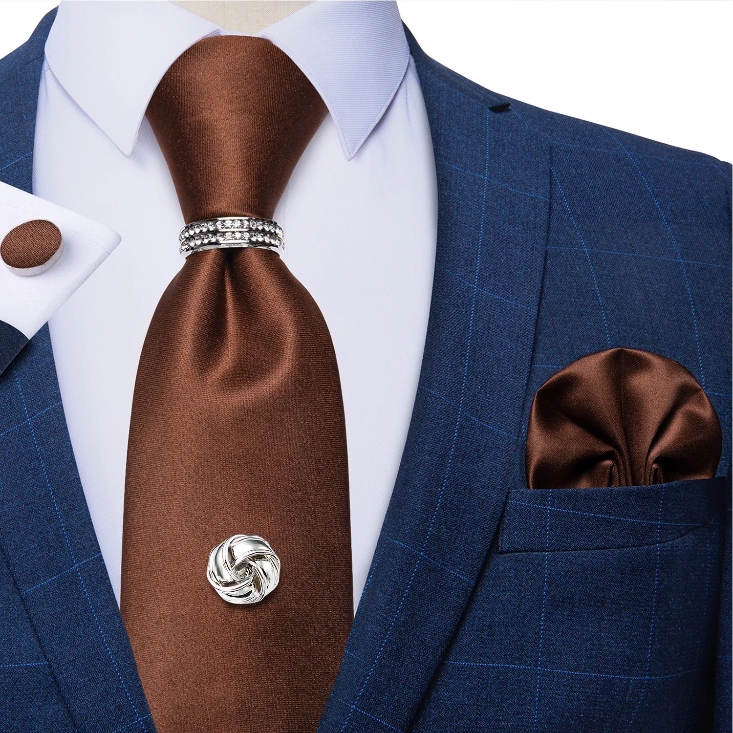 Conjunto de Gravata Masculina de Luxo 8cm