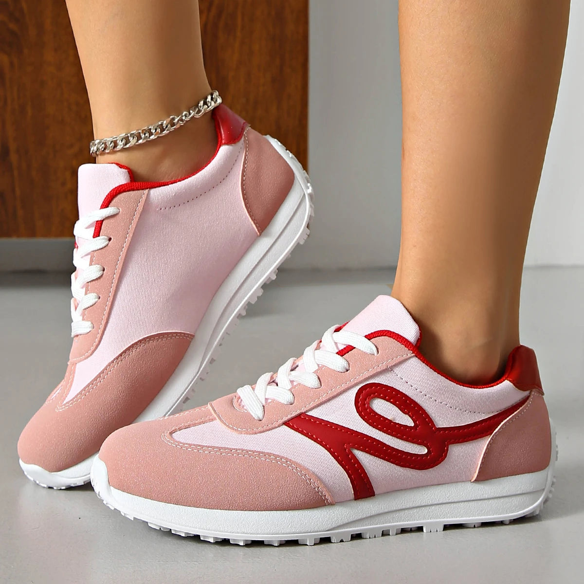 Tênis Feminino Casual Listrado Antiderrapante