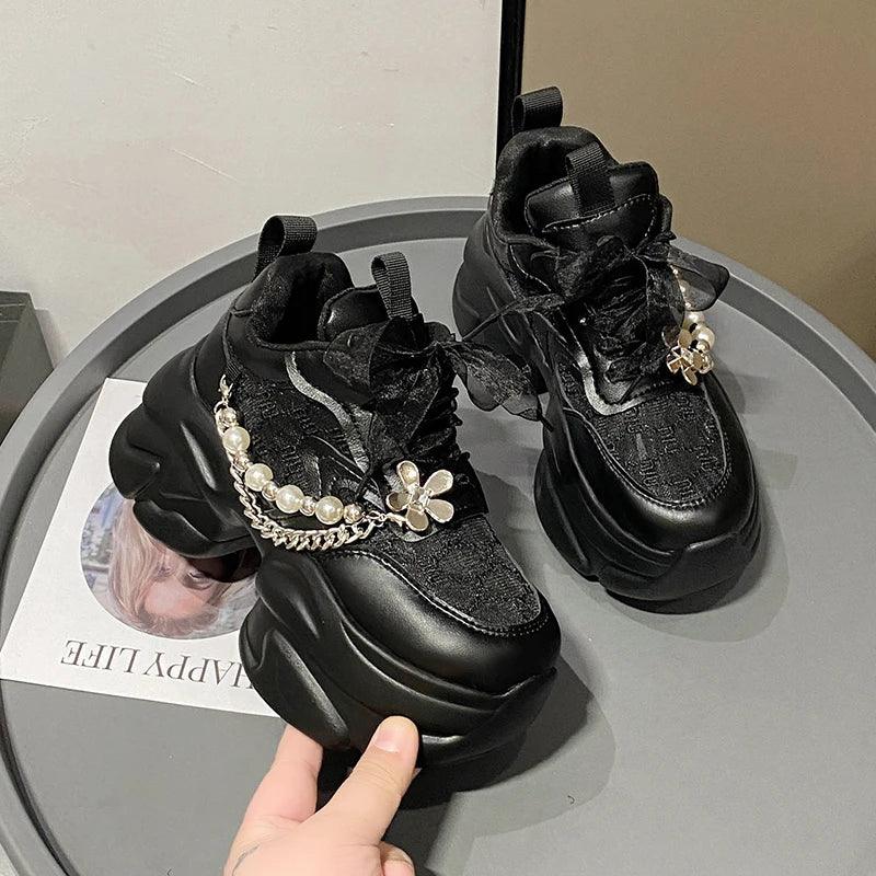 Tênis Feminino Valora em Malha com Plataforma de 7 cm
