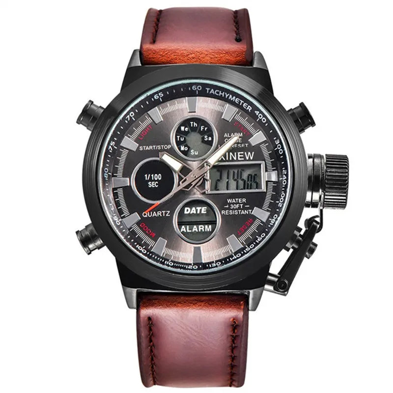 Relógio Masculino Cronógrafo com Pulseira de Couro