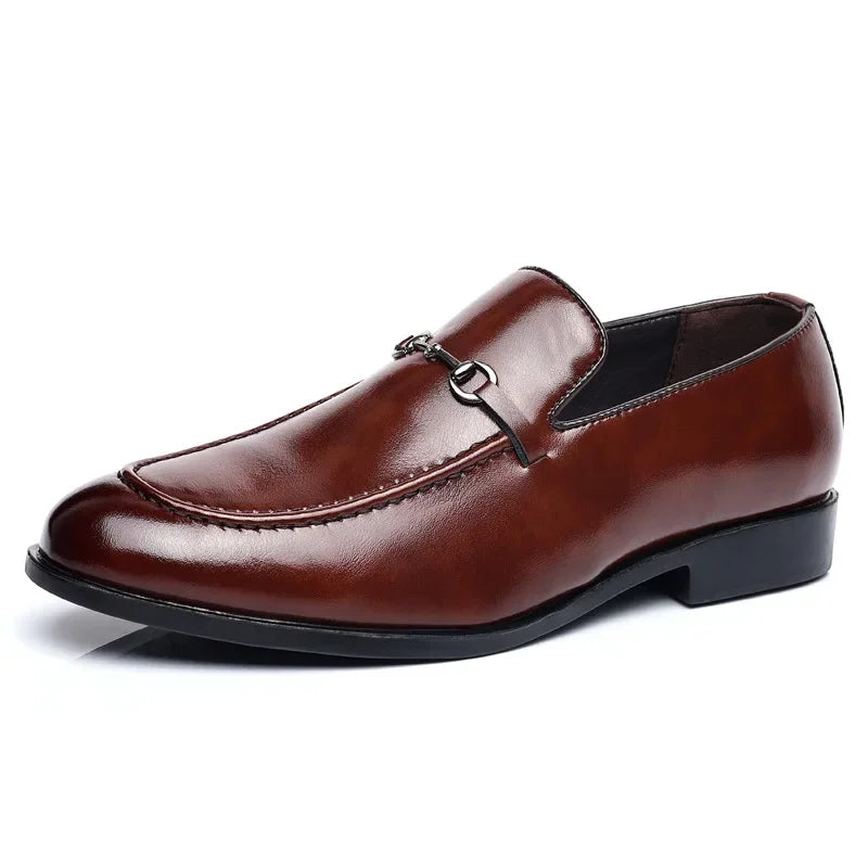 Sapato Masculino Casual Couro PU Bico Fino by Loja Bruna Modas
