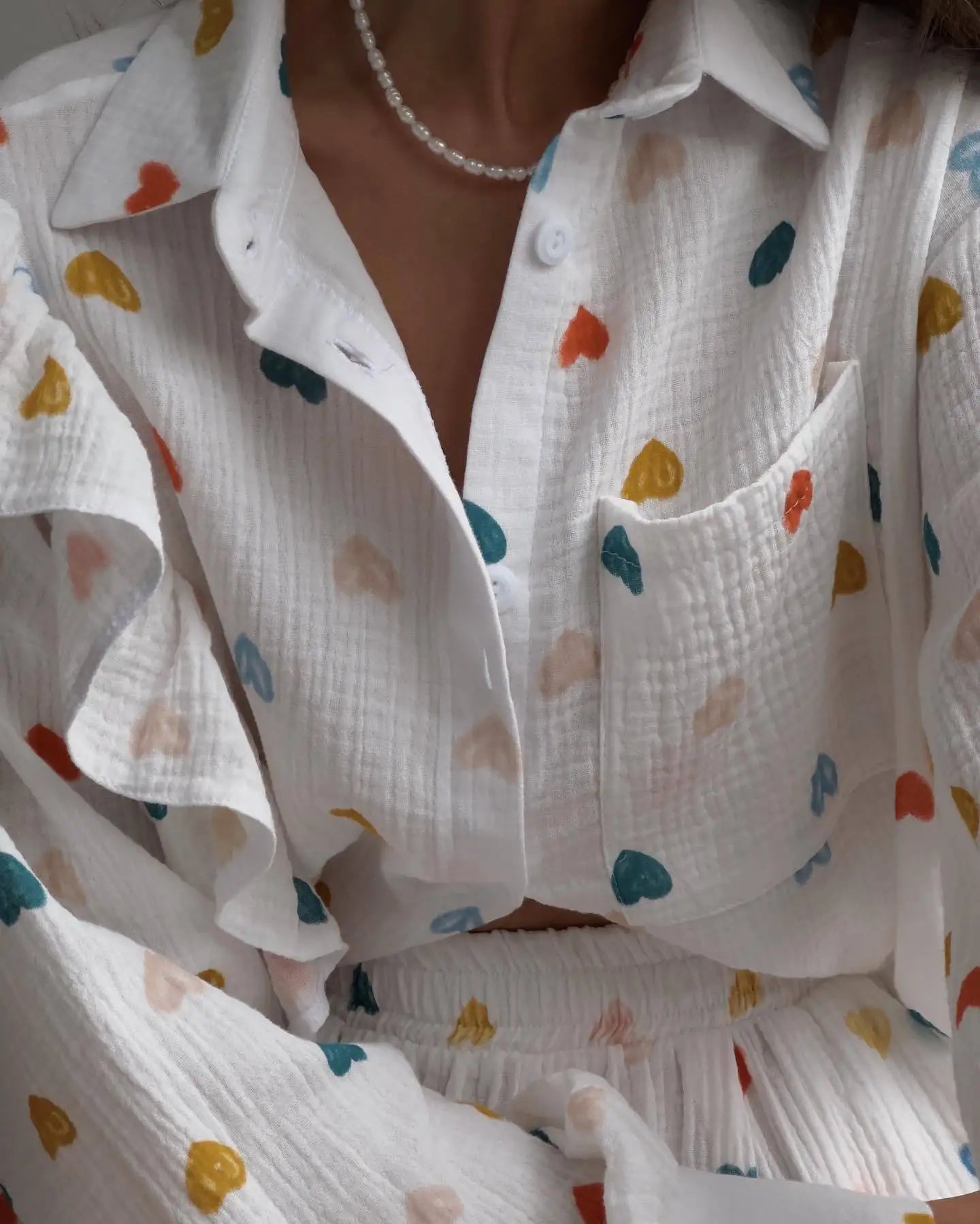 Conjunto Feminino Short e Camisa Bianca