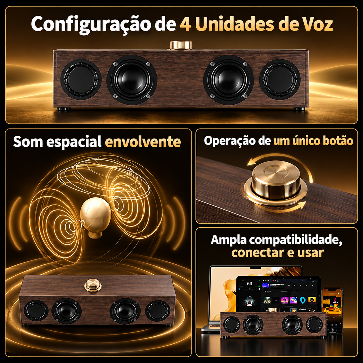 Caixa de Som Multimídia Retrô Timbrelle
