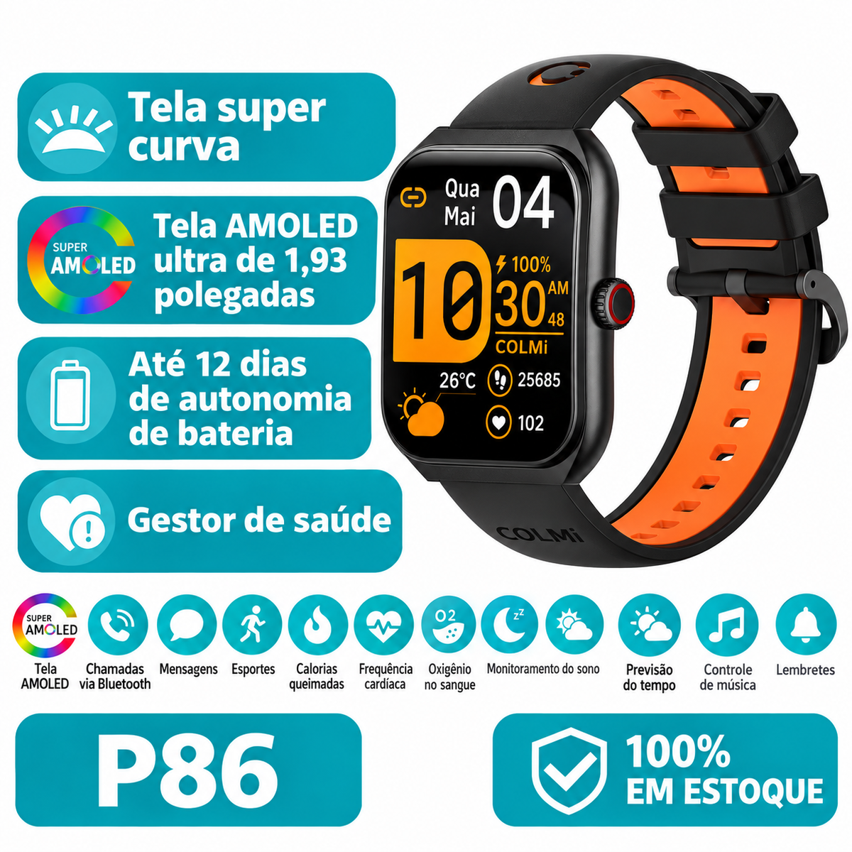 Smartwatch AMOLED PulseFrame