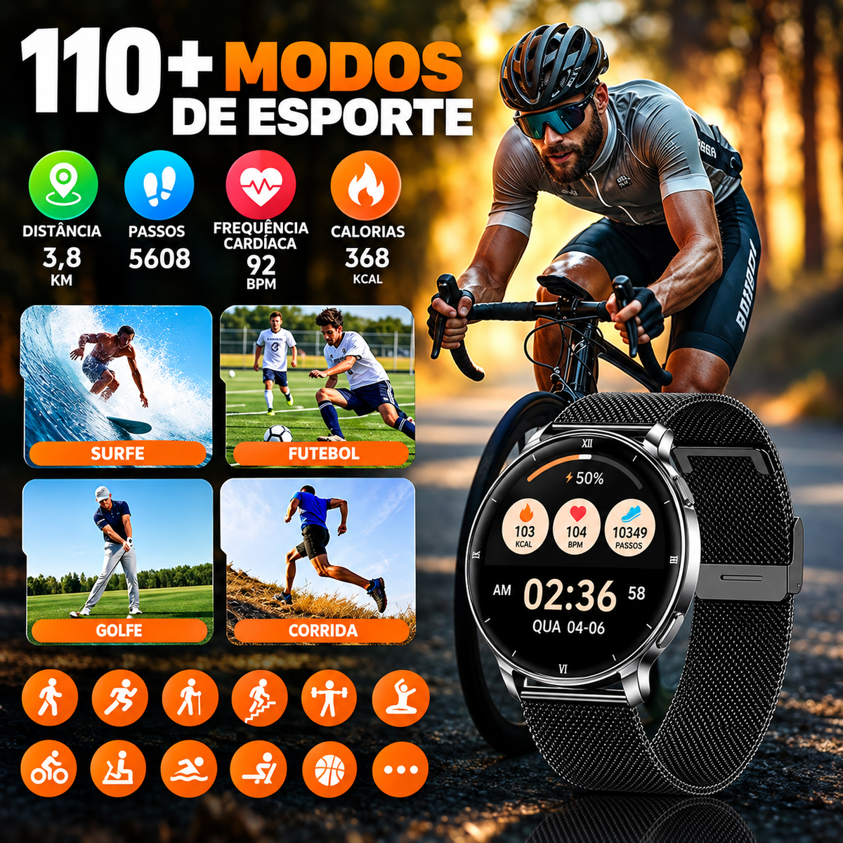 Smartwatch Feminino Esportivo AMOLED Viora