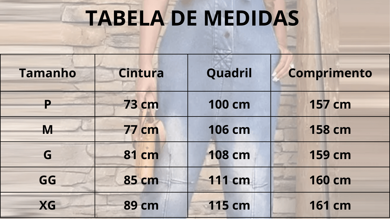 Macacão Feminino Jeans Denim Pérola