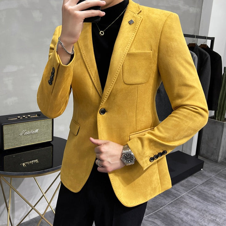 Blazer Social Masculino de Lã – Modelo Slim Fit com 1 Botão