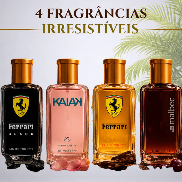 Kit de Perfumes Masculinos 4 Fragrâncias Noir Reserve