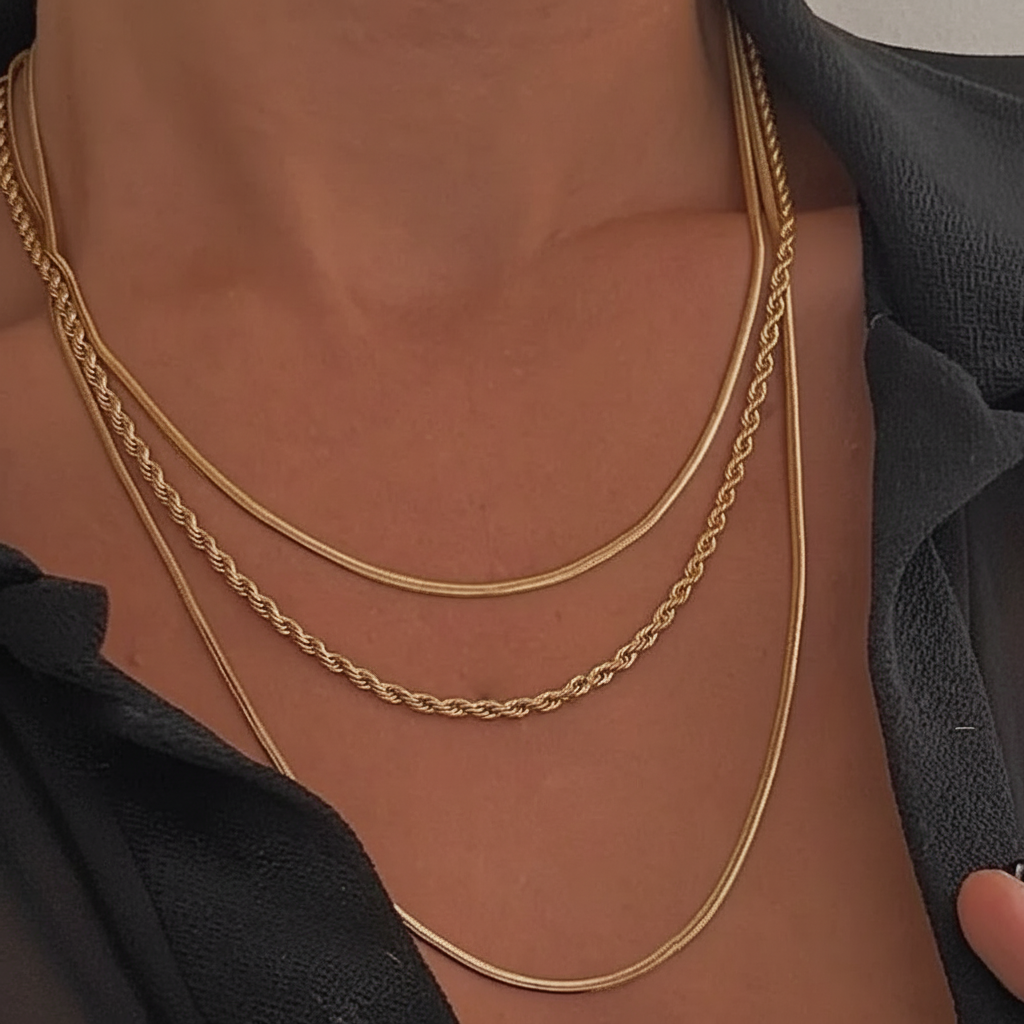 Colar Feminino Espinha de Peixe Banhado a Ouro 18k